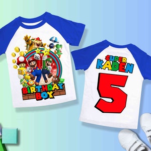 Mario Birthday Custom T Shirt, Super gift, Personalized Family shirt, Mario Party shirt, Gift Birthday Shirt, family tees/ Raglan shirt SM38