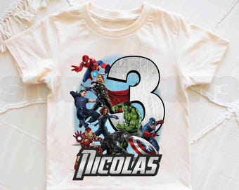 Superhero Birthday Shirt, Personalized Family Gift, Raglan Sleeves IG132