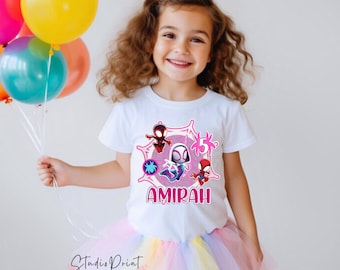Spider Birthday T-Shirt, Personalized Family Party Tee