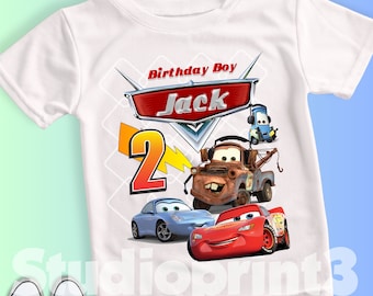 Car Inspired Birthday T Shirt, Car theme Party, car Personalized shirt kids, Gift Birthday Shirt, family tees Custom CS11