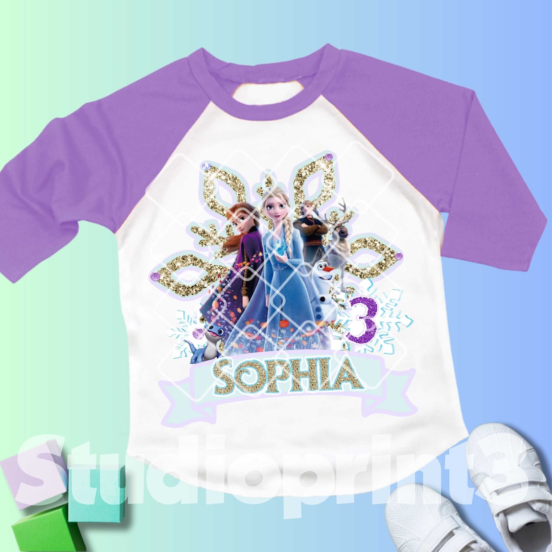 T-shirt Personnalisé Princesse Elsa - Avec Casquette Et Broderie Prénom - Idéal Pour Anniversaire Fille