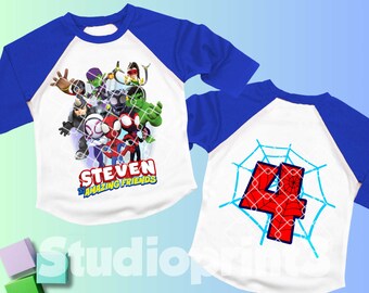Spinnen-Geburtstags-Raglan-Shirt, personalisiertes Familien-T-Stück