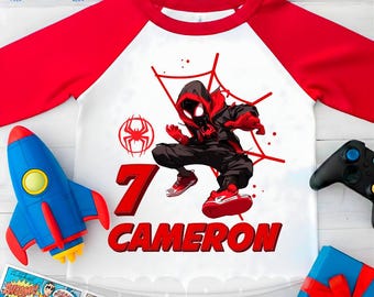 Personalized Spider Birthday Shirt, Friends Theme Party, Family Tees  HL94