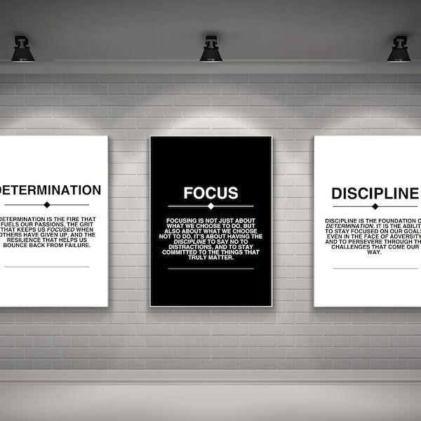 Motivational wall art, wall arts of the 3 rules to be successful, office decorations, motivational, grind, hustle, success, quote.