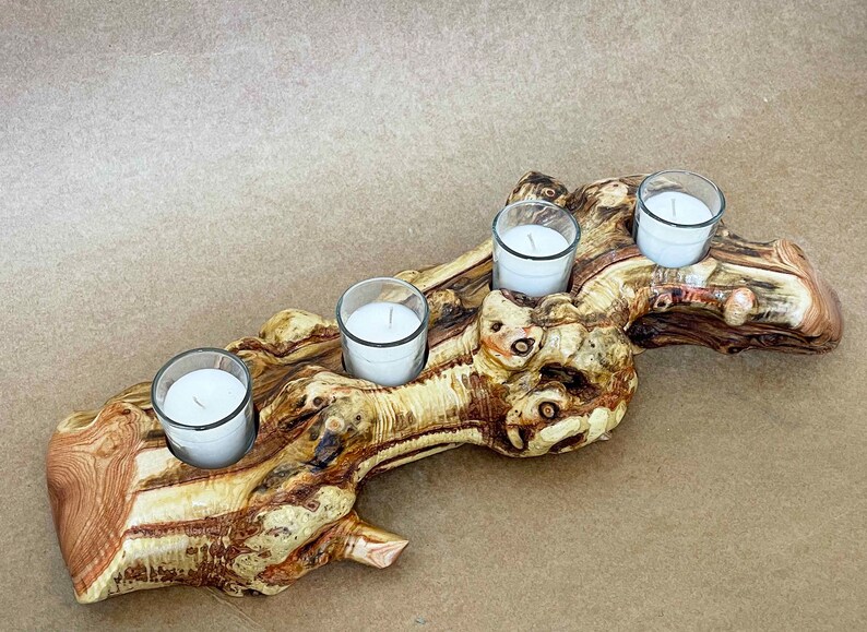 Rustic Candle Holder Cedar Wood Candle Holder Etsy