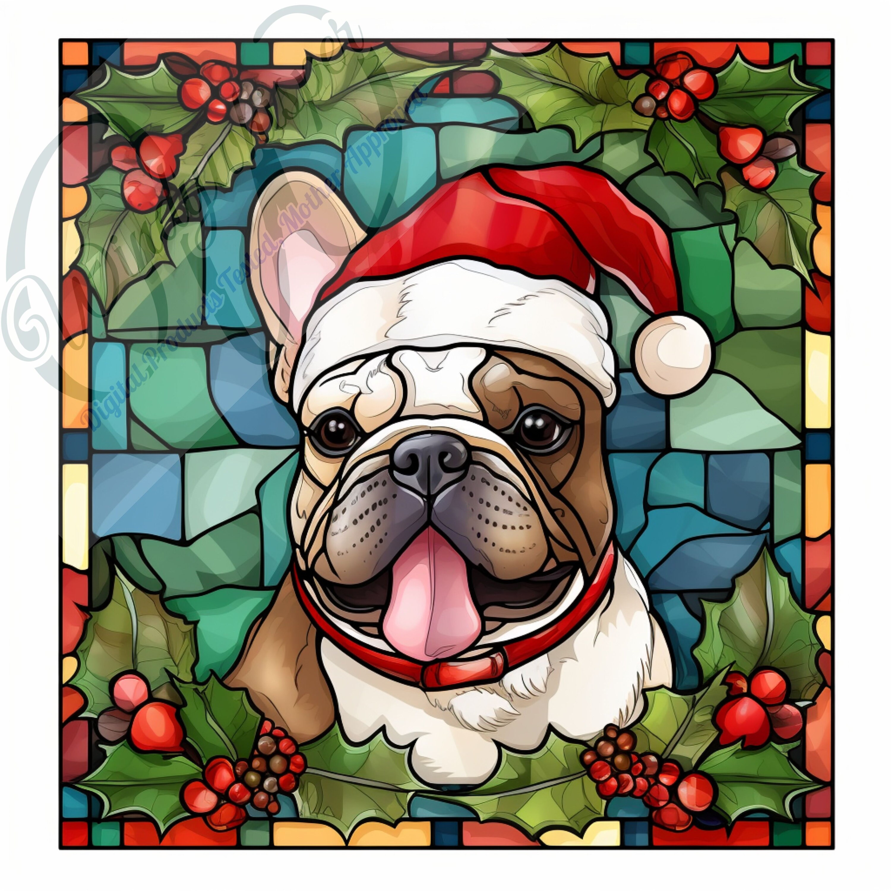 12 Stained Glass French Bulldog High Quality Jpgs Digital Etsy