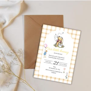 Winnie the Pooh Baby Shower Invitation | Classic Pooh Invite | Editable Template | Gender Neutral Baby Shower | Instant Download