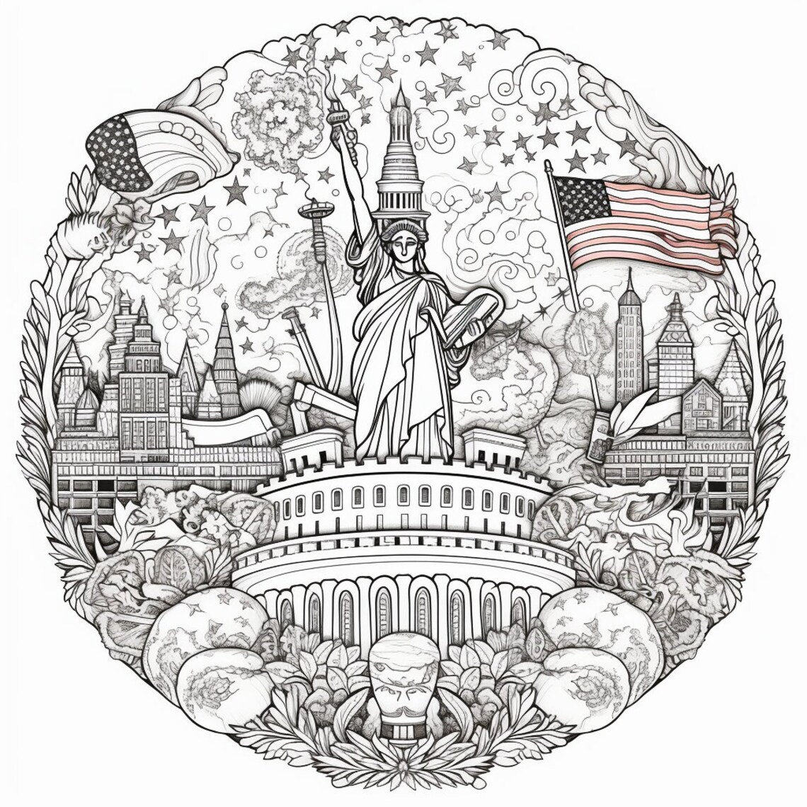Fourth of July Coloring Pages, Printable, Downloadable - Etsy