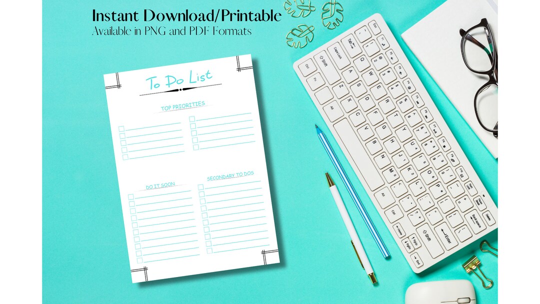 To Do List, Printable, Digital Download, PDF, PNG, Minimalist, Artsy ...