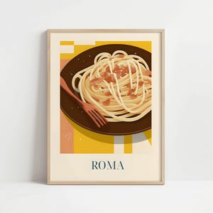 Spaghetti Carbonara from Rome, Italy - Poster with or without frame - Kitchen art print