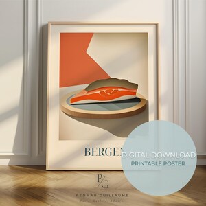 Smoked Salmon food art - Bergen print - Norwegian kitchen poster - digital download