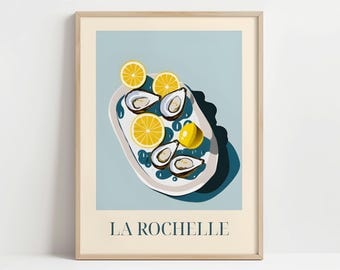 Ostras de La Rochelle, Francia - Póster con o sin marco - Lámina decorativa para la cocina