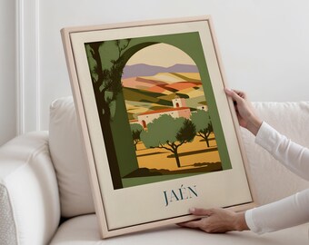 Lienzo enmarcado - Olivo de Jaén, España / Arte mural gastronómico andaluz / Decoración rústica de cocina / Lámina de aceite de oliva / Regalo para amantes de la naturaleza
