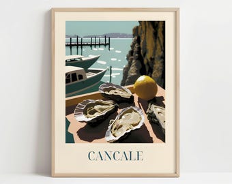 Oysters from Cancale, France - Poster with or without frame - Kitchen art print