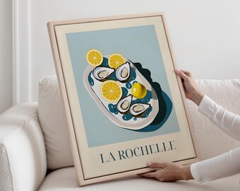 Oysters from La Rochelle, France -  framed canvas - Kitchen wall art decoration