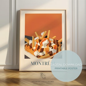 Poutine Fries food art - Montréal print - Canadian kitchen poster - digital download