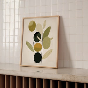Poster artistico Boho Olive: Sereni toni della terra, design minimalista - Regalo ideale per gli appassionati di arte e decorazioni per la casa - Solo poster o incorniciato