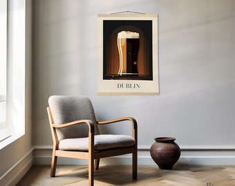 Irish art poster: Guinness Beer from Dublin - Matte Paper Poster with Hanger