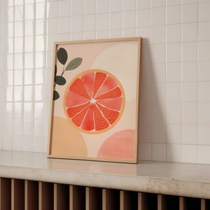 Pomelo Boho - Diseño minimalista - Regalo ideal para entusiastas del arte y la decoración del hogar - Póster solo o enmarcado