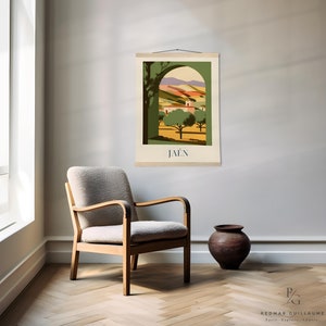 Spanish food art poster: Olive oils from Jaén- Matte Paper Poster with Hanger