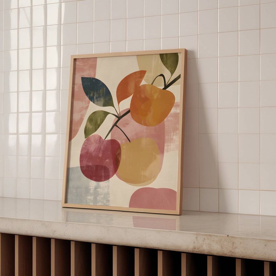 Apple Art Poster: Calm Warm Colors, Minimalist Design - Perfect Gift ...