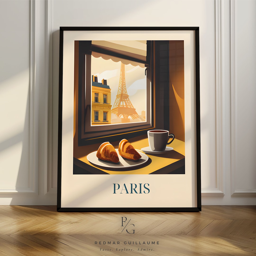 Paris Kitchen Poster | Croissant Kitchen Poster | French Vintage Retro ...