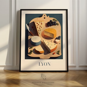 Charcuterie kitchen poster | Lyon kitchen poster | French kitchen poster | Poster only or framed