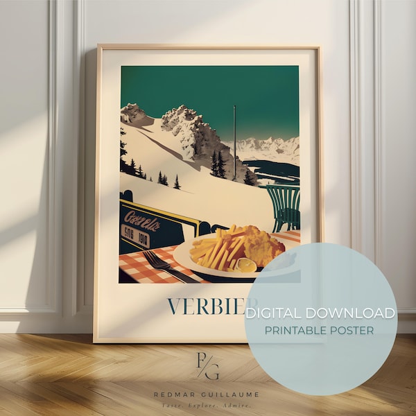 Schnitzel Food Art - Verbier Druck - Schweiz Poster - digitaler Download