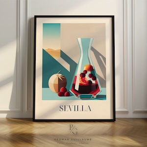 Sangria artsy kitchen poster | Seville kitchen poster | Spain kitchen poster | poster only or framed