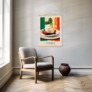 Italian food art poster: Burrata from Andria - Matte Paper Poster with Hanger