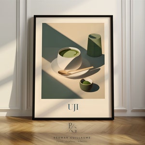 Matcha Tea from Uji Art, Artsy kitchen poster Japanese tea, Matcha tea print, Poster only or framed