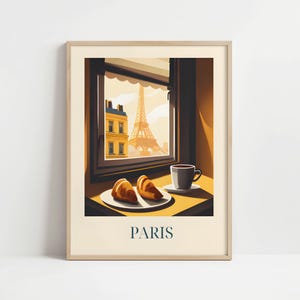 Croissant uit Parijs, Frankrijk - Poster met of zonder lijst - Keukenkunstdruk