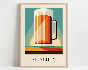 Cerveza de Múnich, Alemania - Póster con o sin marco - Lámina decorativa para la cocina