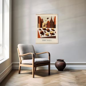 Belgian food art poster: Chocolates from Brussel - Matte Paper Poster with Hanger