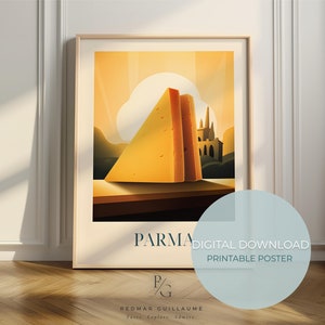 Parmigiano Reggiano food art - Parma print - Italian kitchen poster - digital download