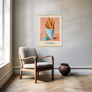Spanish food art poster: Churros from Madrid - Matte Paper Poster with Hanger