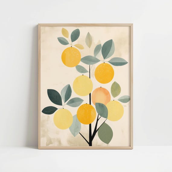 Citrus tree in Bohemian style -  Poster with or without frame - Kitchen art print