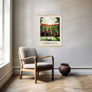 Poster di arte culinaria francese: Vino rosso di Bordeaux - Poster in carta opaca con gancio