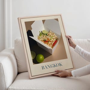 Framed Canvas - Pad Thai from Bangkok, Thailand | Thai Food Wall Art | Asian Kitchen Decor | Noodle Lover Gift | Street Food Print