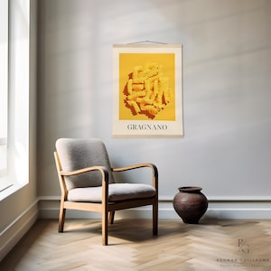 Gragnano pasta - wall decoration, Pasta Fusilli print, Italian food art, Matte Paper Poster with Hanger