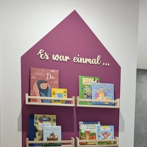 Once upon a time… Wooden lettering for children's room decor, reading corner. Fairy tales, books, stories, reading.