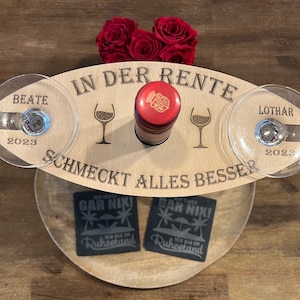 Wooden wine butler | Wine caddy | Wine glass holder | Gift | personalized | Father's Day | Mother's Day | wedding | pension | Birthday