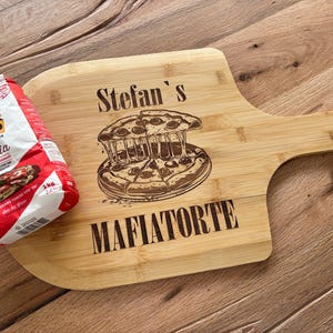 Pizzabrett Pizza Pizzateller personalisiert Geschenk Männer Geschenke Hochzeitsgeschenke Einweihungsgeschenk Weihnachten Vatertag Mafiatorte