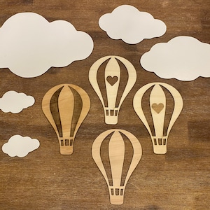 5 Wolken Set | Holzwolken Kinderzimmer | Dekoration | Wanddeko Holz | DIY