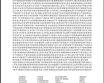 Old Testament Books of the Bible Word Search Puzzle