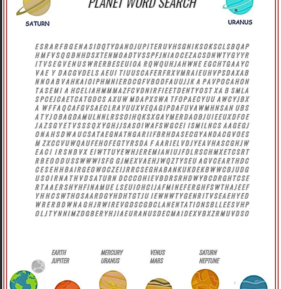 Planet Word Search - Etsy