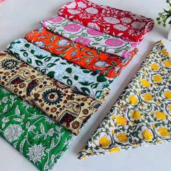 Indische Hand Block Bedruckte Taschentücher 100% Sofa Baumwolle Tuch Taschentuch Boho Hippie Zero Waste umweltfreundliche Hankins Boho Taschentücher