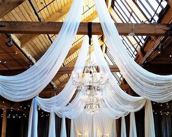 Wedding Arch Draping Fabric Boho Ceiling Drapery Wedding Ceremony Photo Backdrop Curtains Wedding Archway Drape for Reception Ceremony Decor