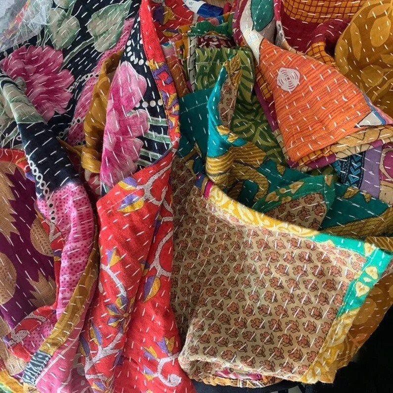 100 Pack of Natural Cotton Napkin Indian Hnadmade Kantha Napkin Wedding