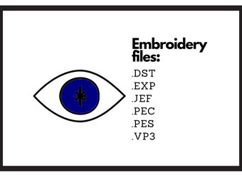 Evil eye with star pupil embroidery files